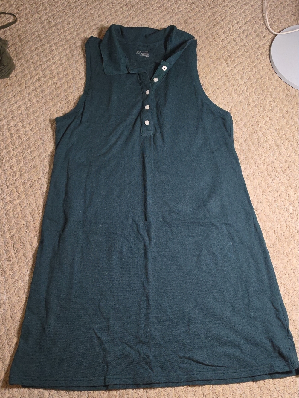 Aerie Sleeveless Pique Polo Dress in Dark Teal